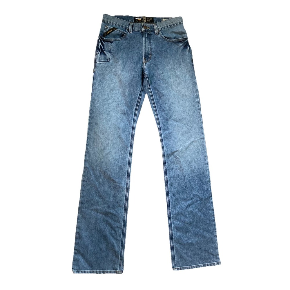 Ariat Rebar M4 Men's Denim Jeans Size 31x38 Medium Wash Boot Cut Relaxed Fit